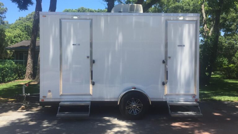 Elevate your event with PCS Rental's Luxury Restroom Trailer Rental in Tampa, FL. Experience convenience and style like never before. Contact us today!